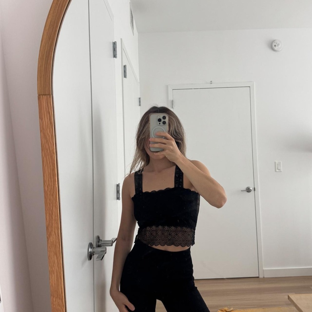 Lacey black crop top